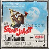 3f0187 STRAIT-JACKET 6sh 1964 art of crazy ax murderer Joan Crawford, William Castle, rare!