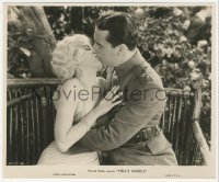 3f1604 HELL'S ANGELS 8x9.5 still 1930 Ben Lyon kissing sexy Jean Harlow outdoors, Howard Hughes