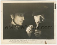 3f1606 HOUND OF THE BASKERVILLES 8x10.25 still 1939 Basil Rathbone as Sherlock Holmes, Nigel Bruce