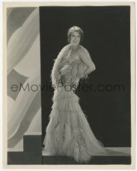 3f1611 JEANETTE MACDONALD 8x10 news photo 1930 in gown of gray tulle w/ new bell-shaped silhouette!