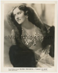 3f1666 TONIGHT OR NEVER 8x10 still 1931 posed portrait of Gloria Swanson in cool dress & fur coat!