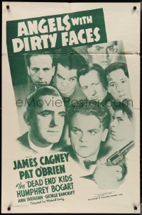 3f0889 ANGELS WITH DIRTY FACES 1sh R1956 classic image of James Cagney & priest Pat O'Brien!