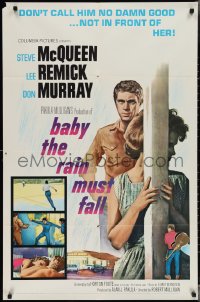 3f0893 BABY THE RAIN MUST FALL 1sh 1965 bad boy Steve McQueen is no damn good for Lee Remick!