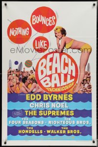 3f0899 BEACH BALL 1sh 1965 Edd Byrnes, The Supremes, sexy blonde Chris Noel in bikini!