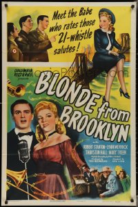 3f0914 BLONDE FROM BROOKLYN 1sh 1945 Bob Stanton, sexy Lynn Merrick, Mary Treen, Thurston Hall!