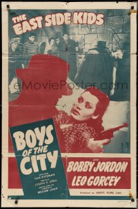 3f0921 BOYS OF THE CITY 1sh R1949 Bobby Jordan & The East Side Kids with Sunshine Sammy!