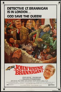 3f0922 BRANNIGAN 1sh 1975 Douglas Hickox, great McGinnis art of fighting John Wayne in England!