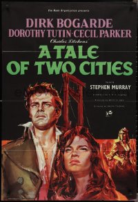 3f1160 TALE OF TWO CITIES English 1sh 1958 great art of Dirk Bogarde on his way to execution!