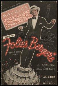 3f0275 FOLIES-BERGERE English pressbook 1935 Maurice Chevalier, Ann Sothern, Merle Oberon, rare!