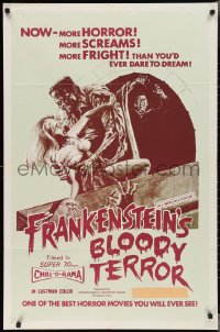 3f0980 FRANKENSTEIN'S BLOODY TERROR 2D 1sh 1971 Paul Naschy, Manzaneque, werewolves & vampires!