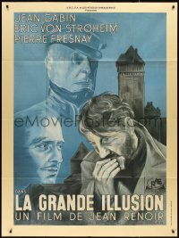 3f0380 GRAND ILLUSION French 1p R1980s Jean Renoir classic La Grande Illusion, Erich von Stroheim