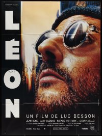 3f0385 LEON French 1p 1994 Luc Besson's The Professional, super close up Lufroy art of Jean Reno!