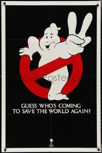 3f0986 GHOSTBUSTERS 2 teaser 1sh 1989 Ivan Reitman, best huge image of ghost logo, undated design!