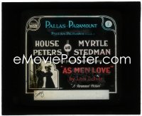 3f1260 AS MEN LOVE glass slide 1917 House Peters & Myrtle Stedman in a powerful society drama!