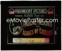 3f1261 ASHES OF EMBERS glass slide 1916 Pauline Frederick as twin sisters, one good & one evil!