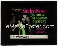 3f1272 GREAT DIAMOND MYSTERY glass slide 1924 scared Shirley Mason getting manhandled, rare!