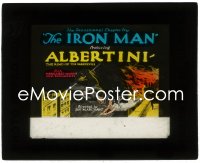 3f1274 IRON MAN glass slide 1924 cool art of Luciano Albertini The King of the Daredevils, rare!