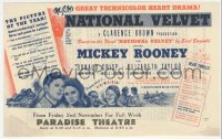 3f1243 NATIONAL VELVET herald 1944 Mickey Rooney & Elizabeth Taylor horse racing classic, rare!