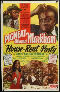 3f1009 HOUSE-RENT PARTY 1sh 1946 Dewey Pigmeat Alamo Markham, Toddy all-black comedy musical!