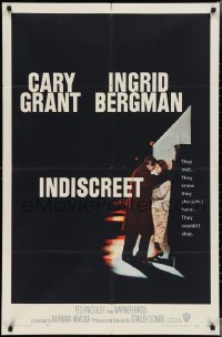 3f1015 INDISCREET 1sh 1958 Cary Grant nuzzles Ingrid Bergman in kitchen, Stanley Donen!