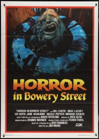 3f0360 STREET TRASH Italian 1p 1988 gruesome image of melting man in toilet, Horror in Bowery Street!