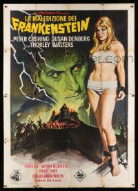 3f0353 FRANKENSTEIN CREATED WOMAN Italian 2p 1968 Peter Cushing, sexy Susan Denberg, different art!