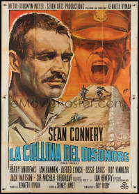 3f0355 HILL Italian 2p 1965 Sidney Lumet, different art of Sean Connery by Ercole Brini, ultra rare!