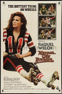 3f1025 KANSAS CITY BOMBER 1sh 1972 full-length sexy roller derby girl Raquel Welch!