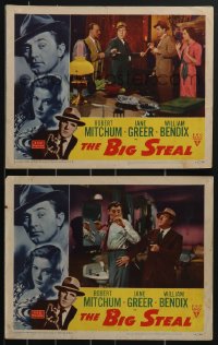 3f0866 BIG STEAL 2 LCs 1949 Robert Mitchum, Jane Greer & William Bendix, Don Siegel noir!