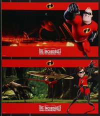 3f0412 INCREDIBLES 8 10x17 LCs 2004 Disney/Pixar animated superhero family, cool widescreen images!