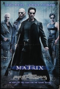 3f1053 MATRIX advance DS 1sh 1999 Keanu Reeves, Carrie-Anne Moss, Laurence Fishburne, Wachowskis!