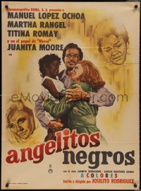 3f0584 ANGELITOS NEGROS Mexican poster R1950s Little Black Angels, Mexican I Passed for White!