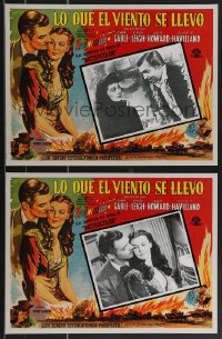 3f0431 GONE WITH THE WIND 3 Mexican LCs R1990s Clark Gable, Vivien Leigh, all-time classic!