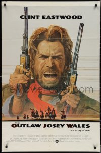 3f1080 OUTLAW JOSEY WALES int'l 1sh 1976 Eastwood is an army of one, portrait art by Roy Andersen!