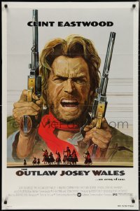 3f1082 OUTLAW JOSEY WALES studio style 1sh 1976 Clint Eastwood is an army of one, Roy Anderson art!