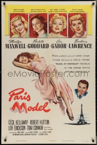 3f1084 PARIS MODEL 1sh 1953 sexy Marilyn Maxwell, Paulette Goddard & Eva Gabor!