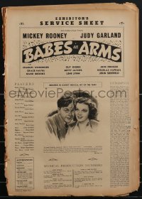 3f0284 BABES IN ARMS pressbook 1939 Mickey Rooney, Judy Garland, Busby Berkeley, ultra rare!