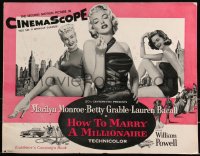 3f0305 HOW TO MARRY A MILLIONAIRE pressbook 1953 sexy Marilyn Monroe, Betty Grable & Lauren Bacall!