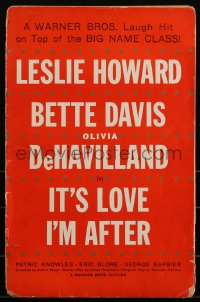 3f0307 IT'S LOVE I'M AFTER pressbook 1937 Bette Davis, Olivia de Havilland, Leslie Howard, rare!