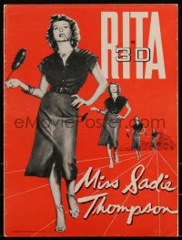 3f0320 MISS SADIE THOMPSON 3D pressbook 1953 sexy Rita Hayworth swinging purse & turning it on in 3-D!