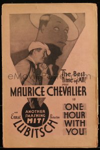 3f0324 ONE HOUR WITH YOU pressbook 1932 Maurice Chevalier, George Cukor & Ernst Lubitsch, rare!