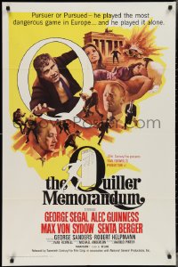 3f1091 QUILLER MEMORANDUM style B 1sh 1967 George Segal, Alec Guinness, Max Von Sydow, Senta Berger