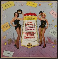 3f0465 GENTLEMEN PREFER BLONDES 33 1/3 RPM soundtrack record 1953 sexy Marilyn Monroe & Jane Russell!