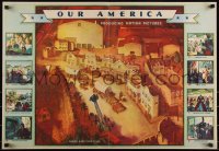 3f0423 OUR AMERICA set of 5 special posters 1940s Producing Motion Pictures, Coca-Cola!