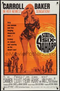 3f1130 STATION SIX-SAHARA 1sh 1964 super sexy Carroll Baker in the hot motion picture!