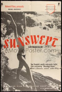 3f1148 SUNSWEPT 1sh 1963 sexy topless Yannick Philouze in erotic water ballet, Traveling Light!