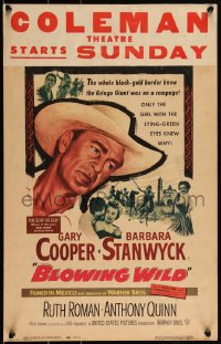 3f0219 BLOWING WILD WC 1953 Gary Cooper, Barbara Stanwyck, Ruth Roman, Anthony Quinn, South America!