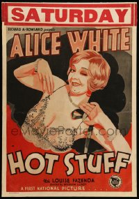 3f0232 HOT STUFF WC 1929 artwork of sexy winking Alice White wearing low-cut lace!