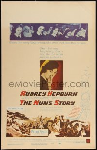 3f0245 NUN'S STORY WC 1959 religious missionary Audrey Hepburn was not like the others, Peter Finch!