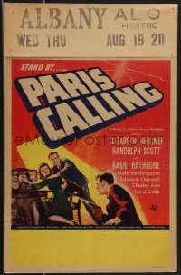 3f0249 PARIS CALLING WC 1941 Elizabeth Bergner, Randolph Scott & Rathbone, French Resistance, rare!